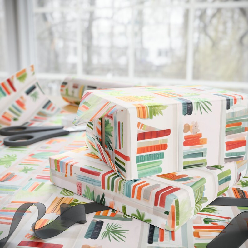 Booklover Gift Wrap, Book Wrapping Paper Roll image 6