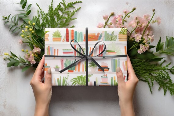 Booklover Gift Wrap, Book Wrapping Paper Roll