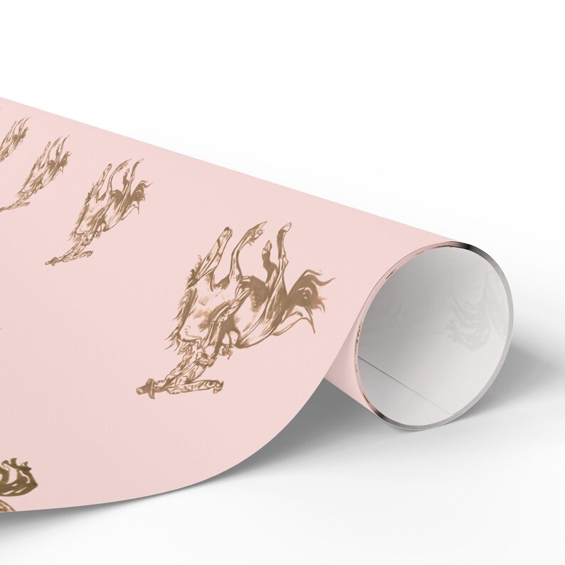 Pink Cowboy Western Rodeo Wrapping Paper Roll, Cowgirl Wrapping Paper, Birthday Wrapping Paper, Shower Wrapping Paper, Gift Wrap For Her image 2