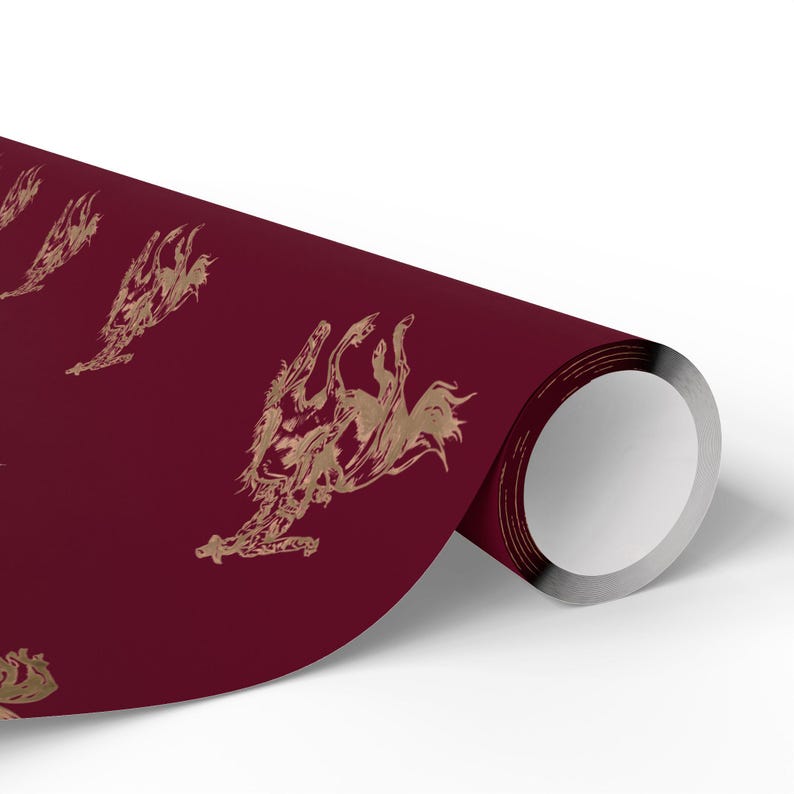 Crimson Cowboy Western Rodeo Wrapping Paper Roll, Western Christmas Gift Wrapping Paper, Western Gift Wrap, Birthday Wrapping Paper image 2