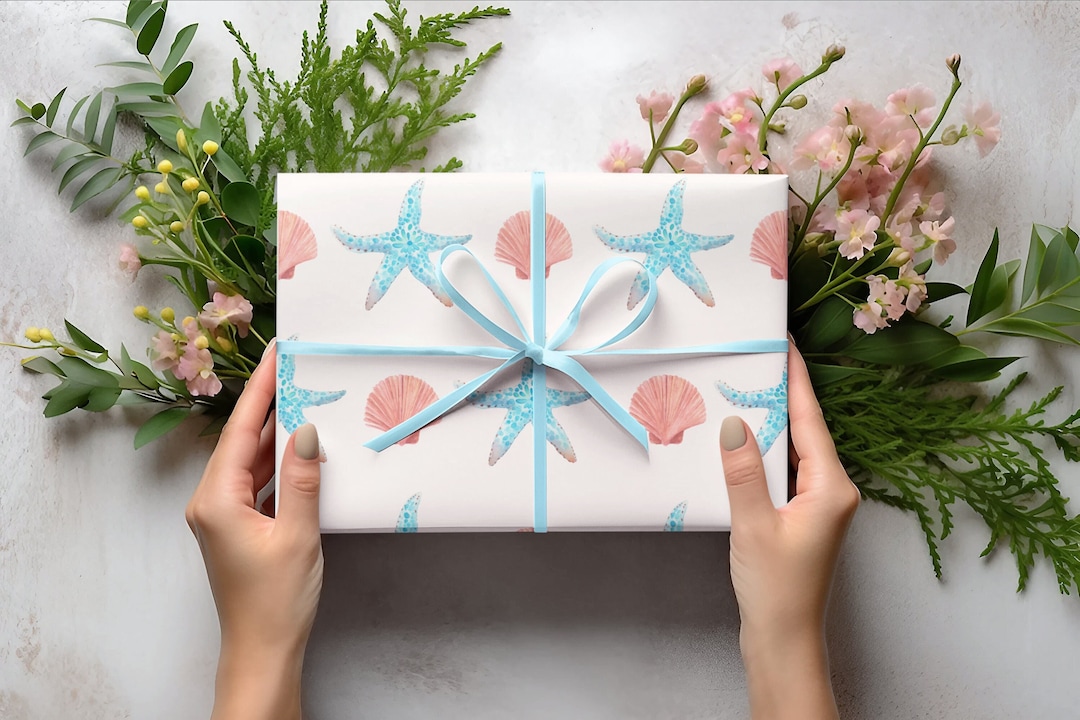 Coastal Christmas Wrapping Paper 