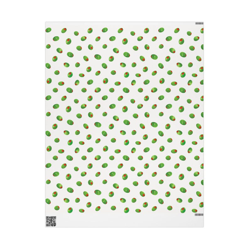 Martini Olives Wrapping Paper, Fun Wrapping Paper, Birthday Gift Wrap, Holiday Gift Wrap, Wedding Wrapping Paper, Bridal Shower Gift Wrap image 10