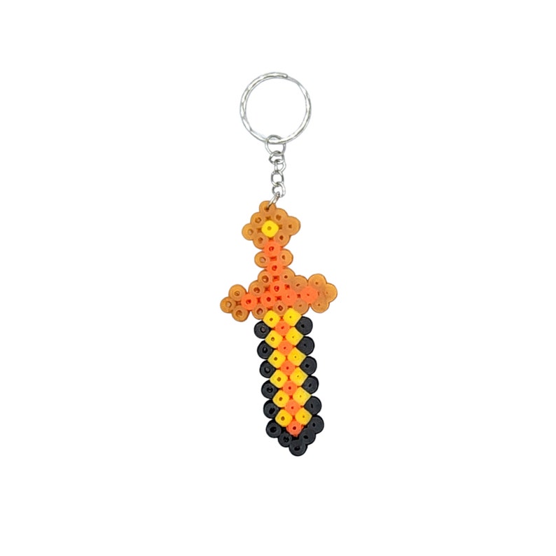 Perler Hama Bead Minecraft Sword Various Colours Keychain 1pc Etsy Australia