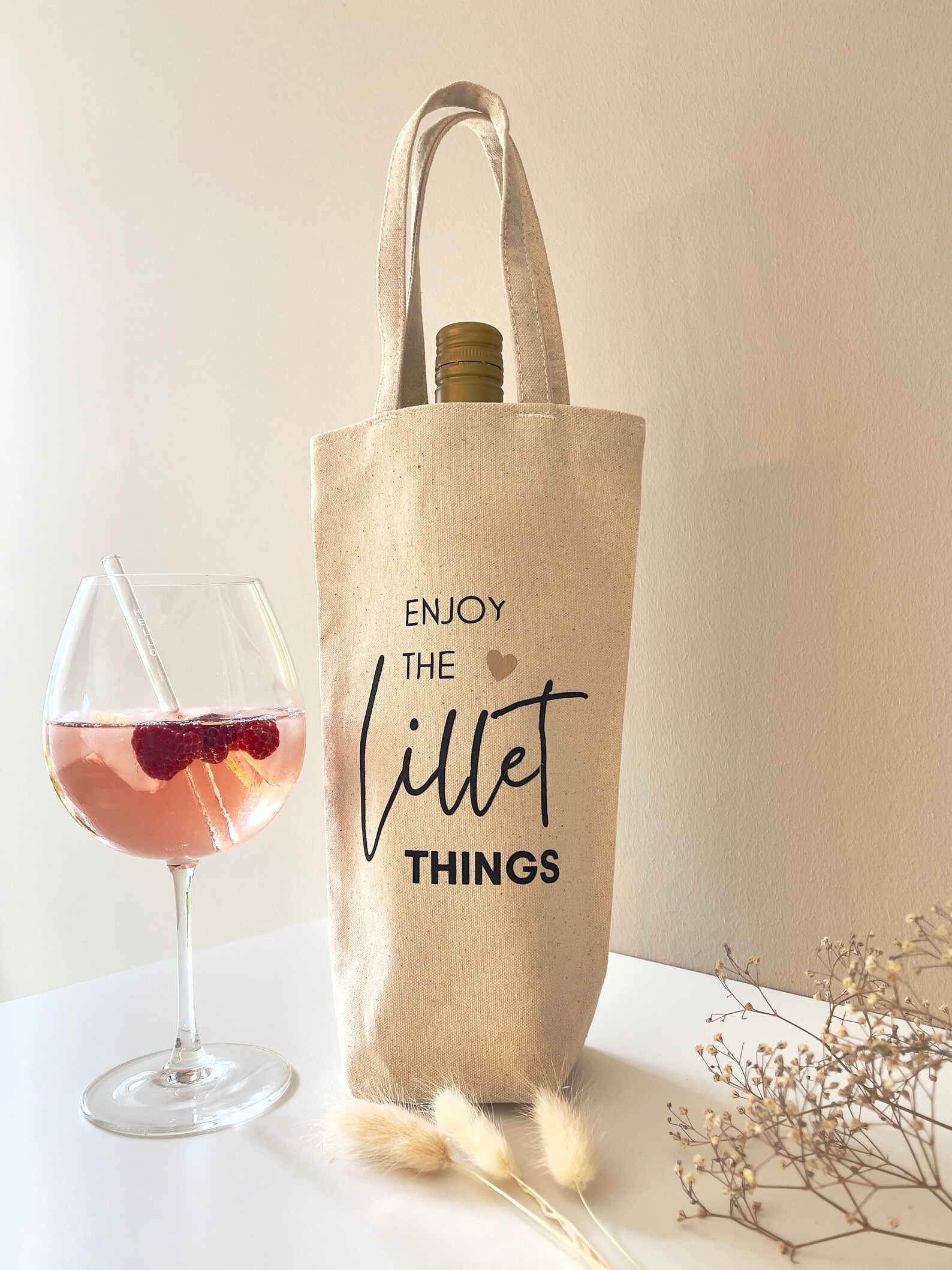 Coume Wein-Geschenktasche, 24 Stück, Kraftpapierfarben, Mit Goldprägung & Stabilen Seilgriffen