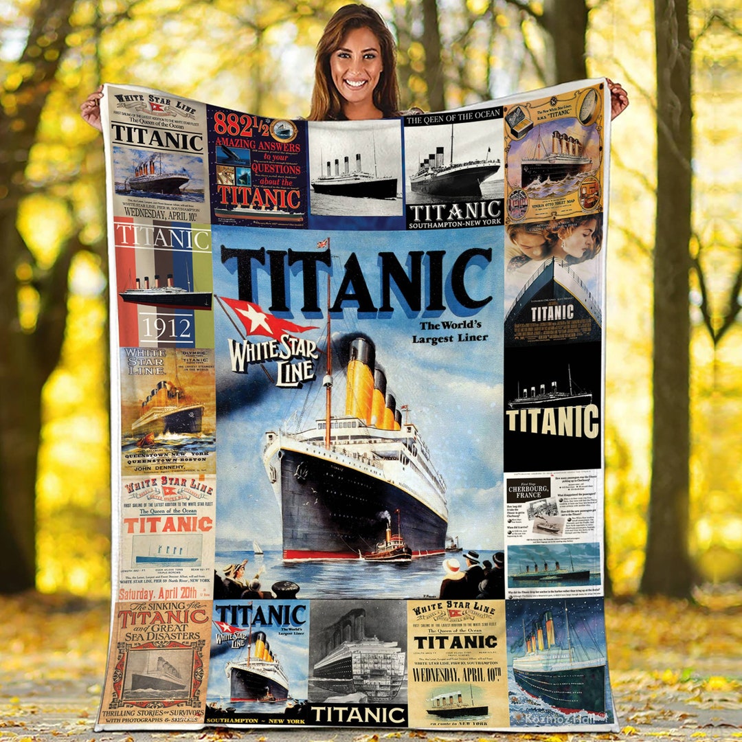 Titanic Fleece Blanket Titanic Blanket Titanic White Star Etsy