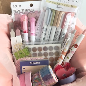 Cute Stationary Mystery Grab Bag | Korean Japanese Pens | Stickers | Washi Tape | Memo Pads