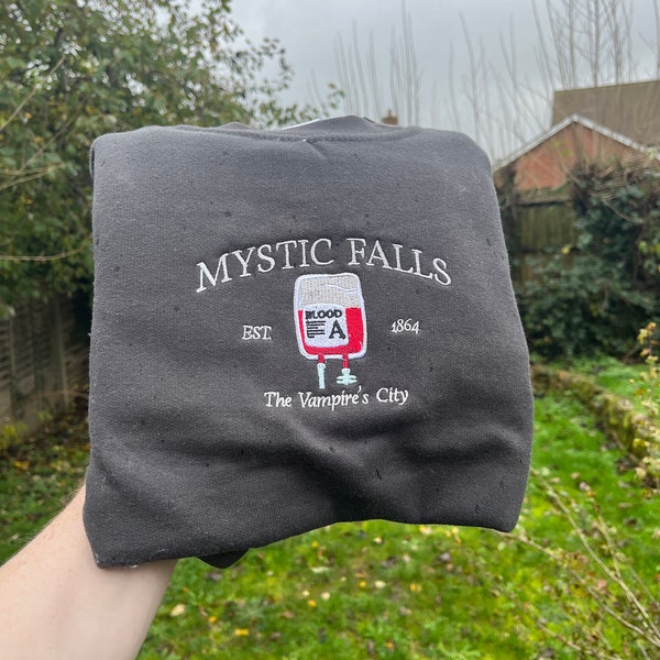 Vampire Diaries Mystic Falls City Embroidered Sweatshirt