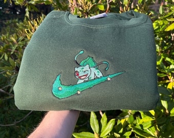 Bulbasaur Sweatshirt - Pokemon Geïnspireerd Geborduurd Sweatshirt - Schattig Pokemon Cadeau - Nintendo Fan Apparel