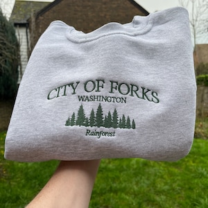 City of Forks Embroidered Sweatshirt | City of Forks Tshirt | Twilight Sweatshirt