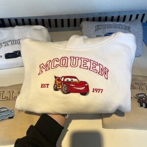 Cars Lightning Mcqueen Embroidered Sweatshirt, Personalised Friend Gift, McQueen Gift, Cars McQueen Gift zdjęcie 2