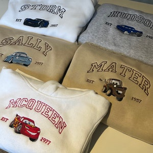 Cars Lightning Mcqueen Embroidered Sweatshirt, Personalised Friend Gift, McQueen Gift, Cars McQueen Gift zdjęcie 1