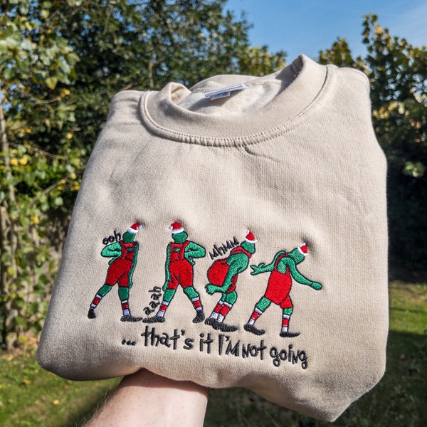 Het Grinch geborduurde kerstsweatshirt