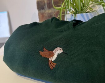 Felpa naturale, maglietta colibrì, felpa con cappuccio animale, felpe per uccelli, abbigliamento colibrì