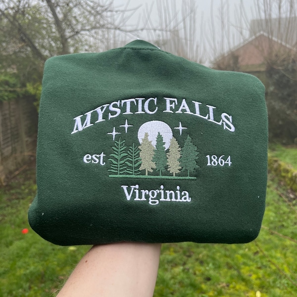 Sudadera Mystic Falls - Regalo de Vampire Diaries - Sudadera bordada de Vampire Diaries