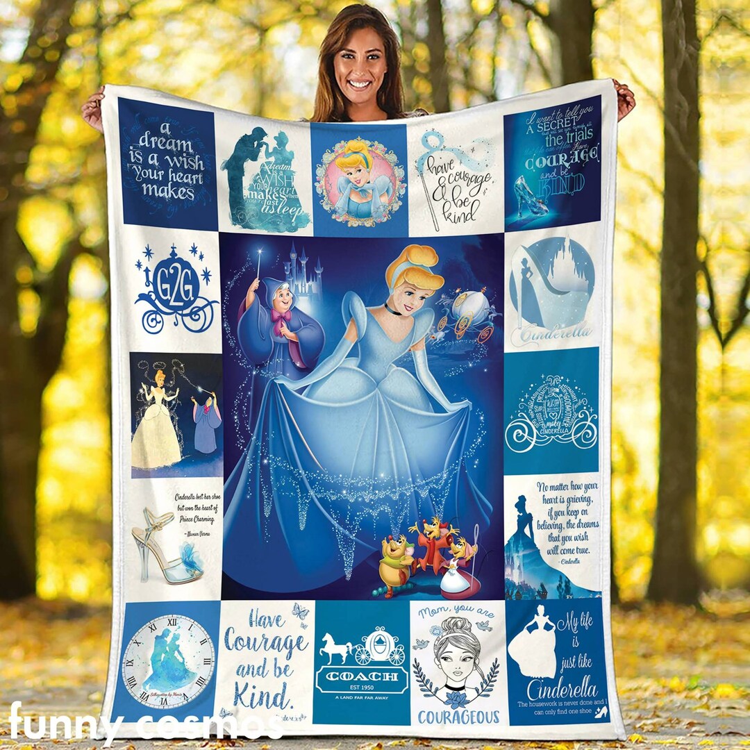 Cinderella Blanket, Cinderella Princess Fleece Blanket, Princess