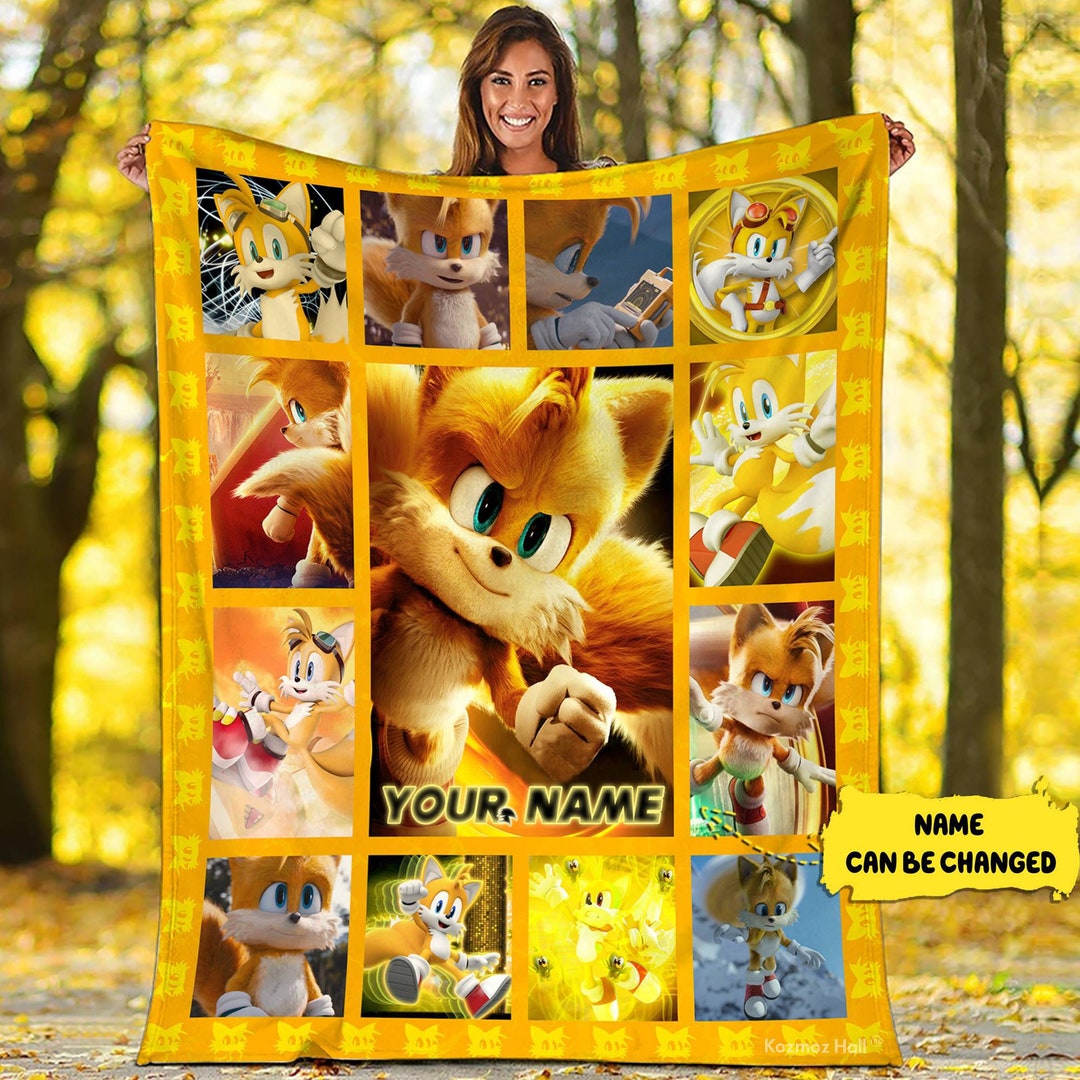 Personalized Tails Sonic Fleece Blanket Miles Tails Prower Etsy