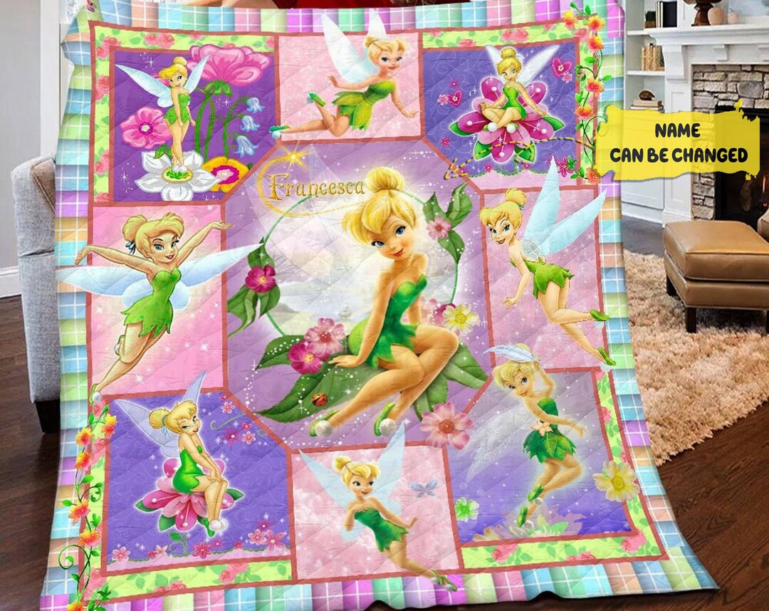 Tinker Bell Fleece Blanket Quilt Tinkerbell Bedding Decor Etsy