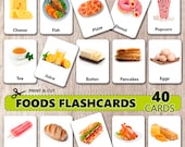 40 Foods Flash Cards (Real Pictures) • Montessori Cards • Flashcards Nomenclature • Printable Cards For Kids
