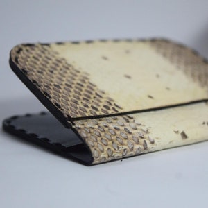 Men's Snake Leather Wallet, Handmade Mini Wallet, Exotic Leather Cardholder, RFID Wallet