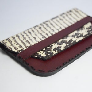 Snakeskin Handgefertigter Kartenhalter aus exotischem Leder, handgefertigtes Brieftaschenzubehör mit RFID-Schutz