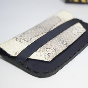 Schlangenleder handgefertigter exotischer Kartenhalter, Brieftaschen-Accessoire, besonderes Geschenk, RFID-Brieftasche