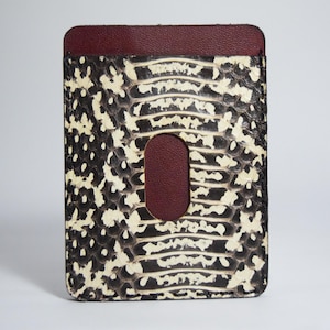 Snakeskin handgefertigter Kartenhalter aus Leder, exotisches Leder Kartenetui mit RFID Schutz