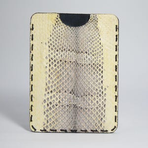 SNAKESKIN Handgenähter Kartenhalter, exotisches Leder, Brieftaschen-Accessoire