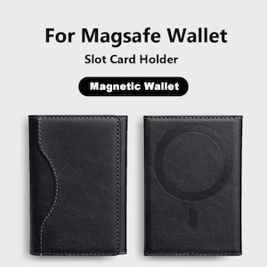 Cartera Magsafe para tarjetas. Cartera magnética Magsafe de cuero, tarjetero Magsafe, 5 compartimentos, capacidad para 6 tarjetas, cuero sintético.