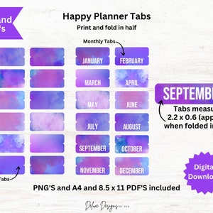 Printable Happy Planner Classic Dividers/dashboards, Covers and Tabs ...