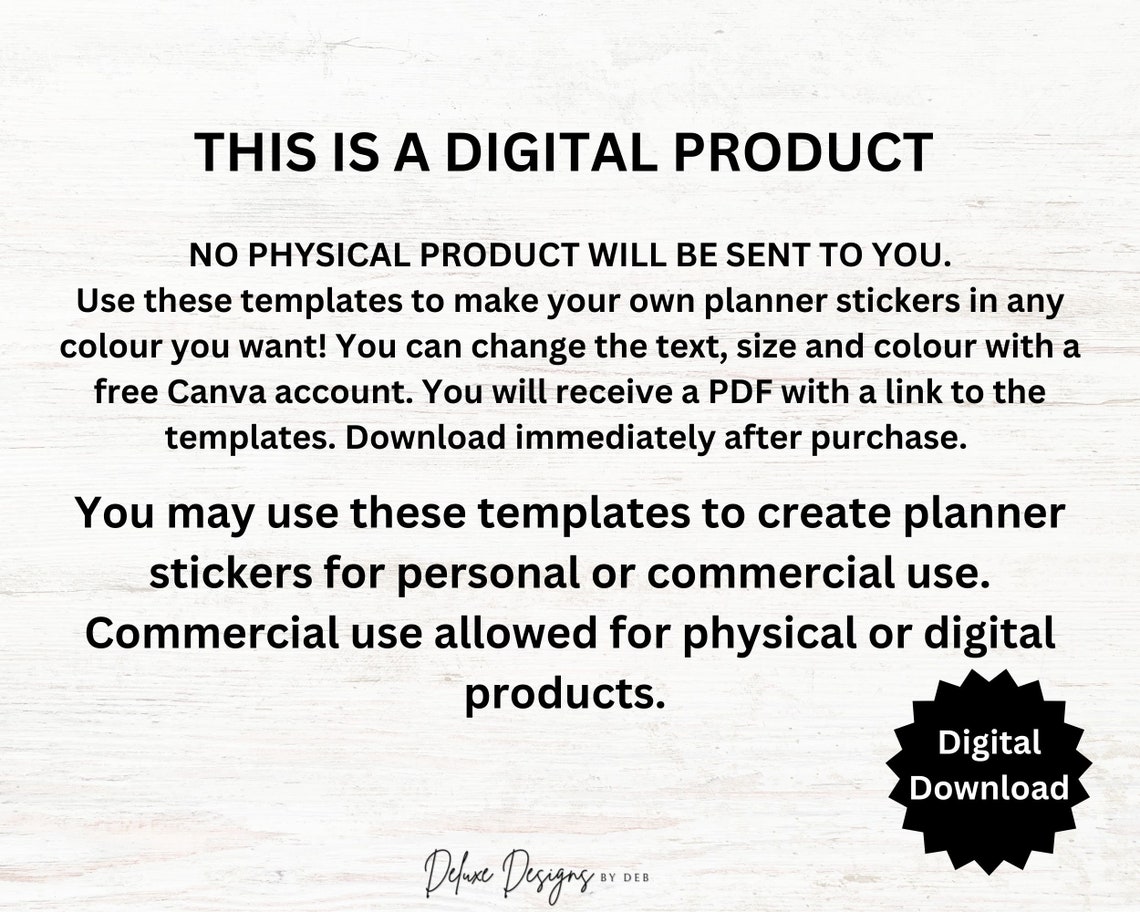 100+ Editable Functional Planner Stickers - Personal and Commercial Use ...