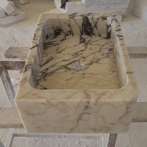 Calacatta Viola Marmor Wandhalterung Waschbecken: Badezimmer (24x16x8)