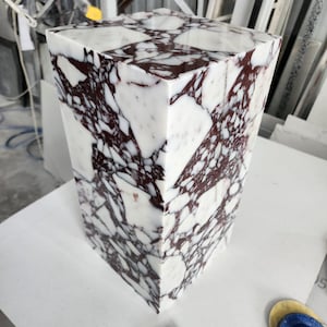 Calacatta Viola Marble Plinth , Handmade Side Table, Freeshipping, End Table, Cube Table, Marble  Side Table, Marble Coffee Table, Marble