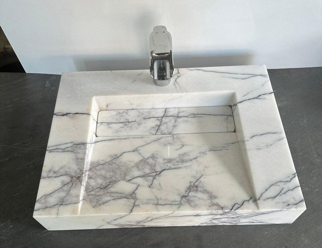 Carrara Marble Sink Powder Room Sink Custom Vanity Top Marble - Etsy