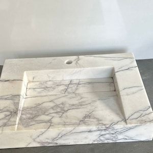 Carrara Marble Sink Powder Room Sink Custom Vanity Top Marble Sink Wall Mount Marble Sink Marble Bathroom Sink- Handmade Marble Sink Basin