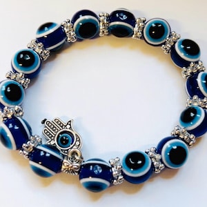 Handgemachtes dehnbares Evil Eye Perlenarmband