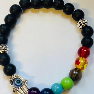 Handgemachtes dehnbares Evil Eye Perlenarmband