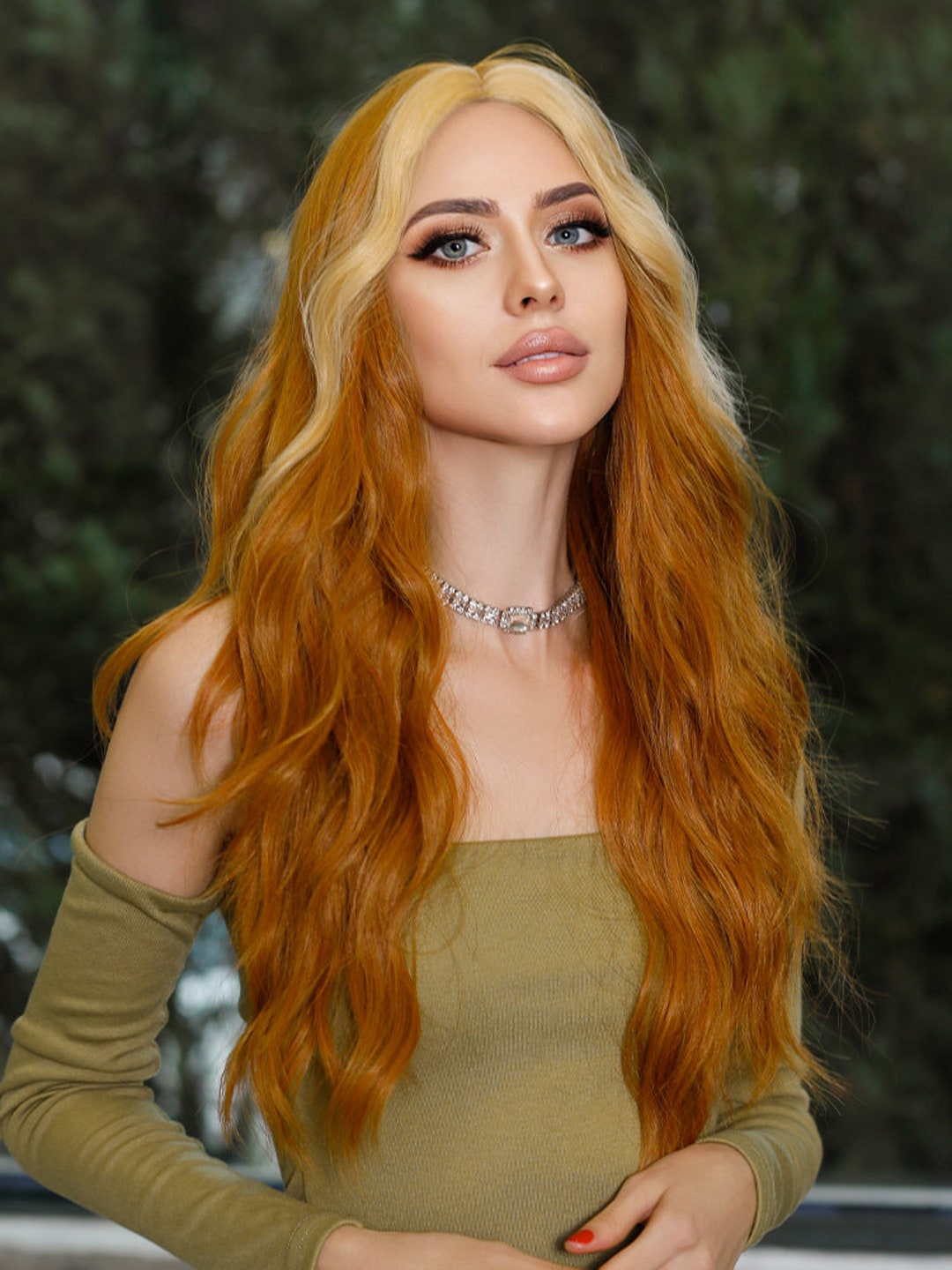 Cosplay Wig Rainbow Colored Long Straight Synthetic Hair Etsy