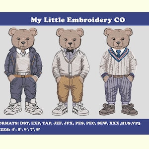 Autumn Bears Embroidery Design /3 in 1/ Trendy Embroidery, Machine Embroidery, Embroidery designs, Embroidery files, pes,jef,xxx,dst