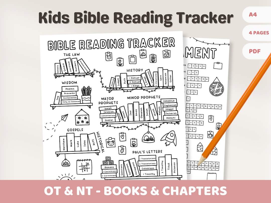 専用お支払いページ(8/31出品) 子供向け聖書読書トラッカー（印刷可能）：塗り絵（PDF） - Etsy