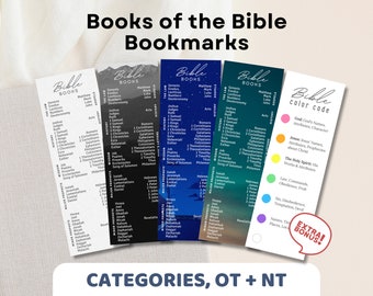 Books of the Bible Bookmarks Printable | Bible Study Highlighting Tool Bookmark | Christian Men Teen Youth Fathers Day Gift | Bible Reading