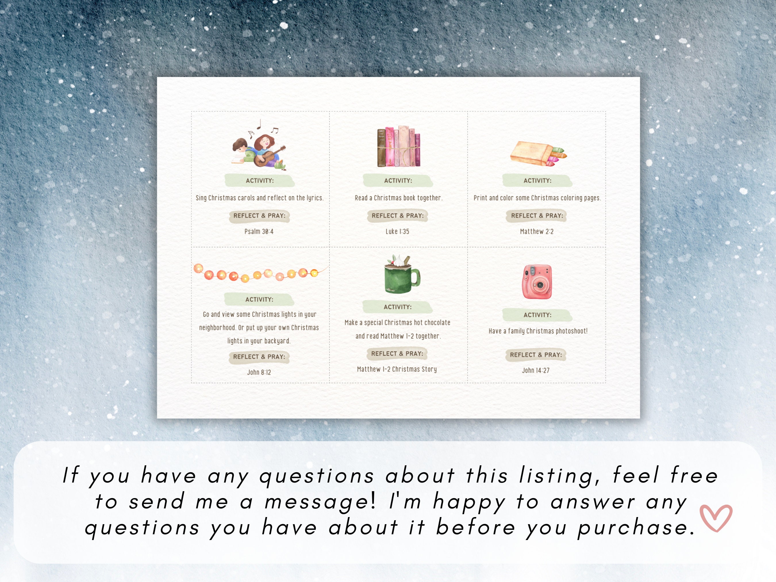 Advent Activity Cards Printable Christian Children Advent Cards Advent activity cards printable christian children advent cards