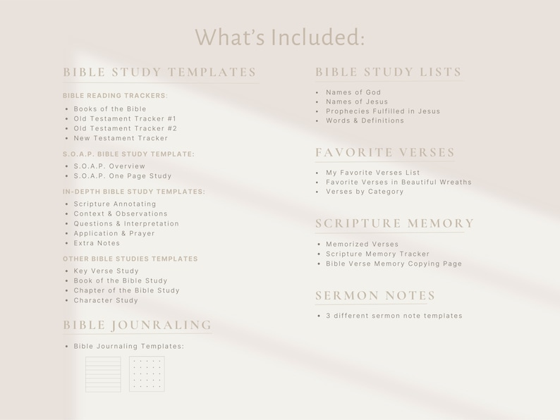 Bible Study Templates List