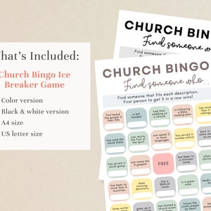 Church Bingo Ice Breaker Game