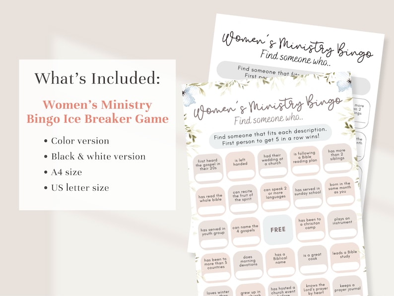 Womens Ministry Bingo Game Printable | Find Someone Who Game ...