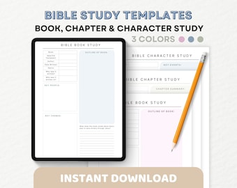 Bible Study Printable Templates PDF | Bible Book Study, Bible Chapter Study, Bible Character Study | Bible Study Guide, Christian Printables
