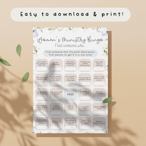 Womens Ministry Bingo Game Printable | Find Someone Who Game ...