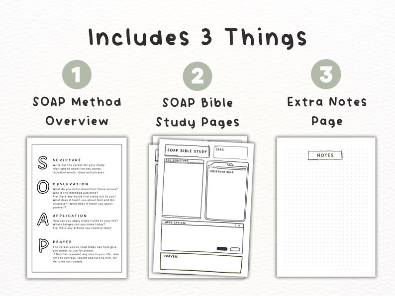 S.O.A.P Bible Study Printable, Christian Digital Templates, SOAP Bible ...