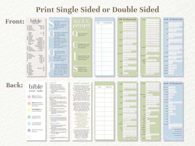 14 Bible Study Bookmarks Printable Books of the Bible, Reading Tracker