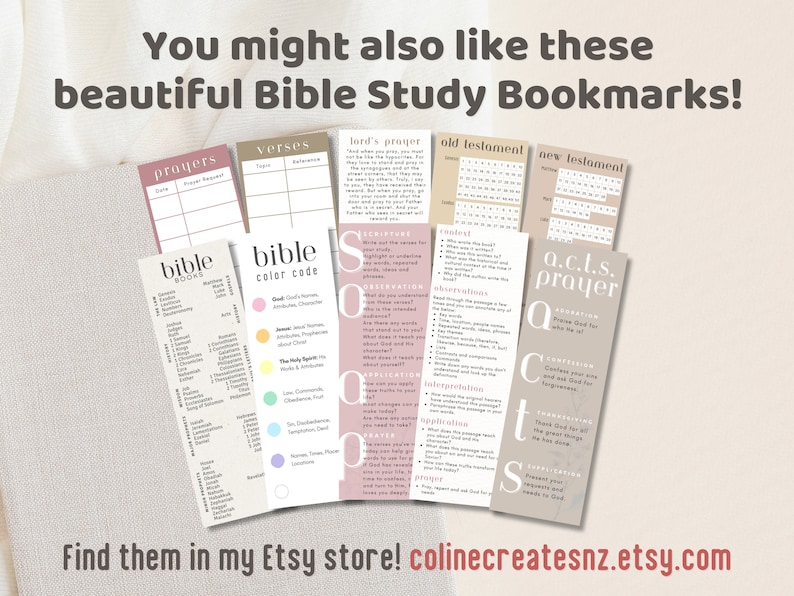 beautiful bible study bookmark bundle printable