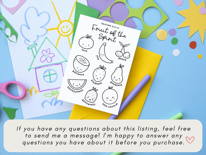 Fruit of the Spirit Coloring Page Printable for Sunday School